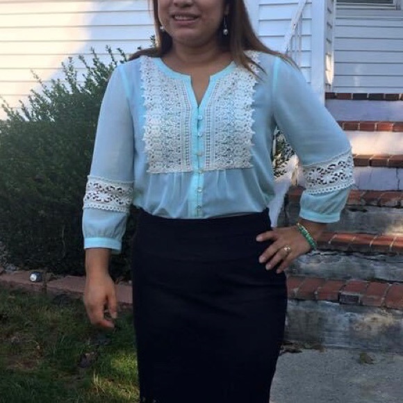 Forever 21 lace 3/4 sleeve blouse Sz S - Picture 12 of 12